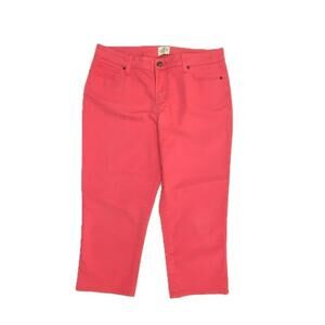 St. John's Bay Crop Women's size 14 Pink Peach Denim Jeans